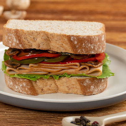 Sándwich de pavo con champiñones Sándwich de pavo con champiñones