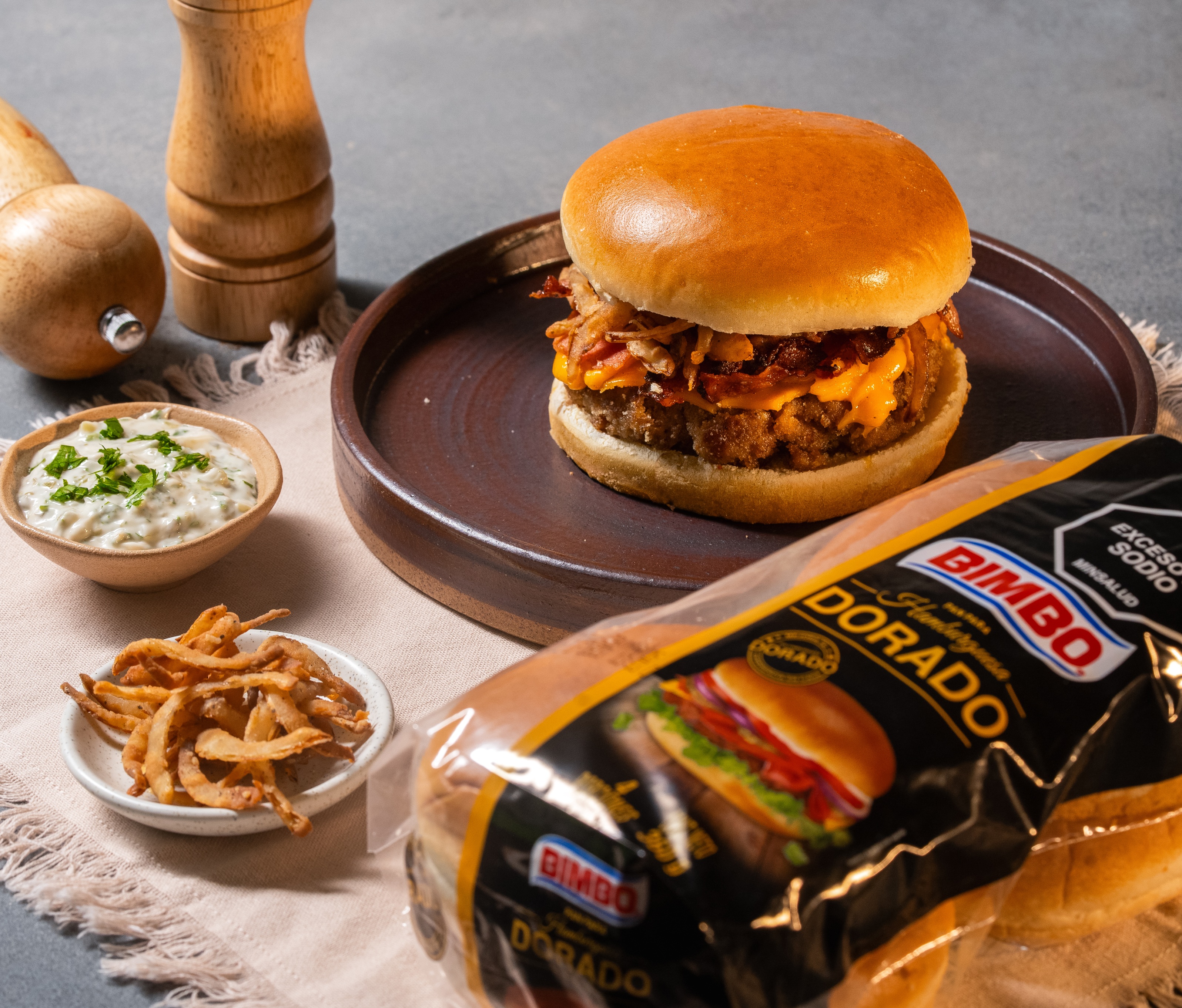 Burguer con cebolla crispy 